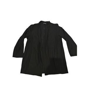 Eileen fisher black open cardigan viscose medium Petite classic old money office